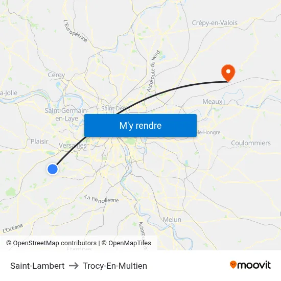 Saint-Lambert to Trocy-En-Multien map