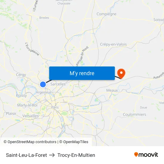 Saint-Leu-La-Foret to Trocy-En-Multien map