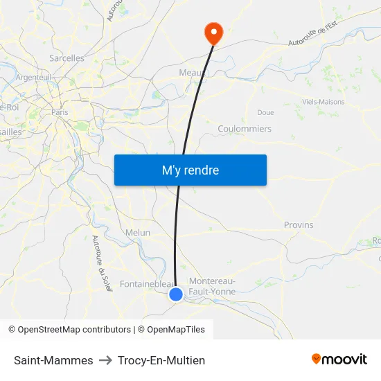 Saint-Mammes to Trocy-En-Multien map