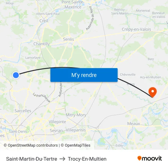 Saint-Martin-Du-Tertre to Trocy-En-Multien map