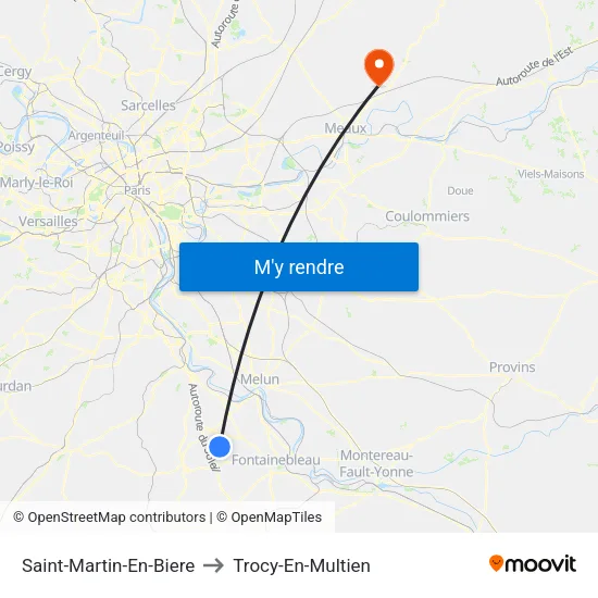 Saint-Martin-En-Biere to Trocy-En-Multien map