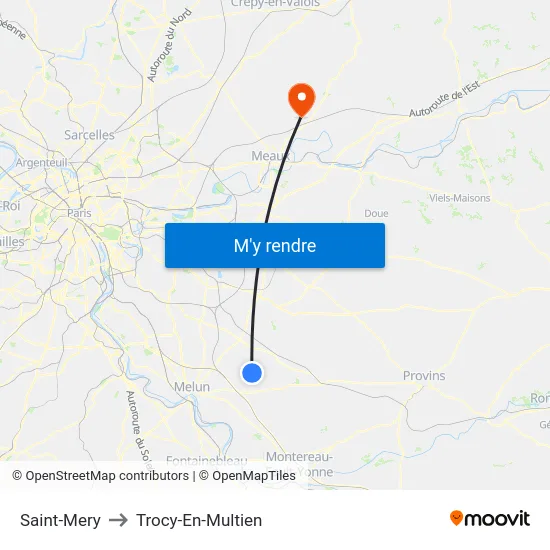 Saint-Mery to Trocy-En-Multien map