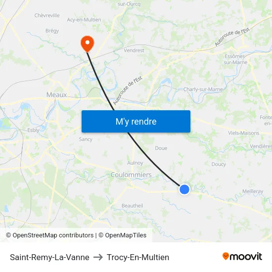 Saint-Remy-La-Vanne to Trocy-En-Multien map