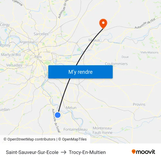 Saint-Sauveur-Sur-Ecole to Trocy-En-Multien map