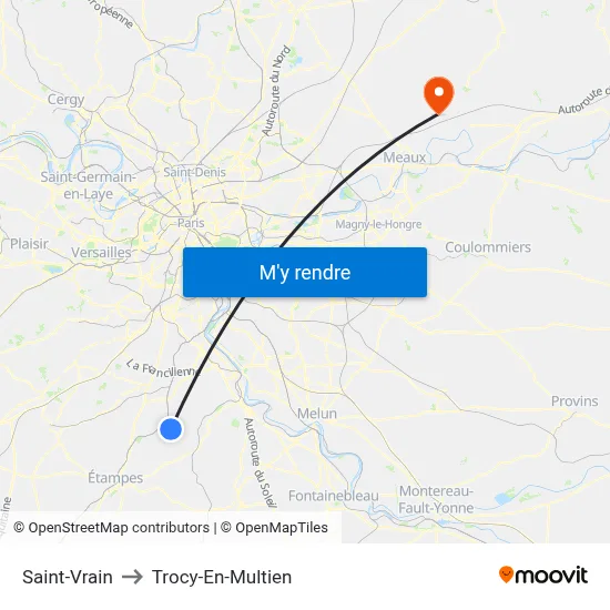 Saint-Vrain to Trocy-En-Multien map