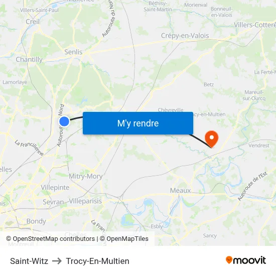 Saint-Witz to Trocy-En-Multien map