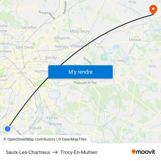 Saulx-Les-Chartreux to Trocy-En-Multien map