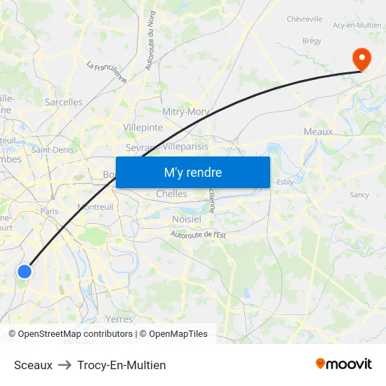 Sceaux to Trocy-En-Multien map