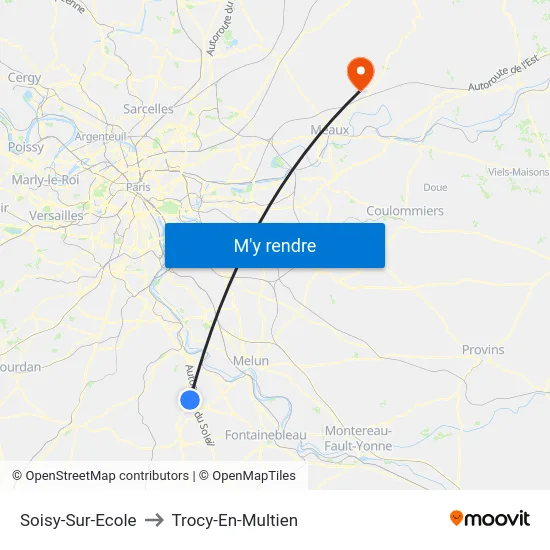 Soisy-Sur-Ecole to Trocy-En-Multien map