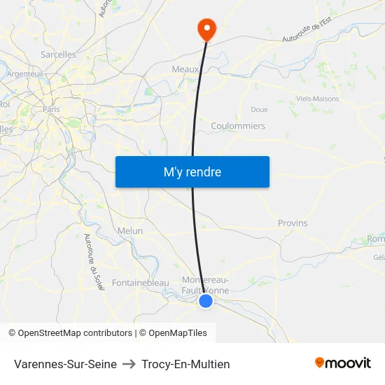Varennes-Sur-Seine to Trocy-En-Multien map