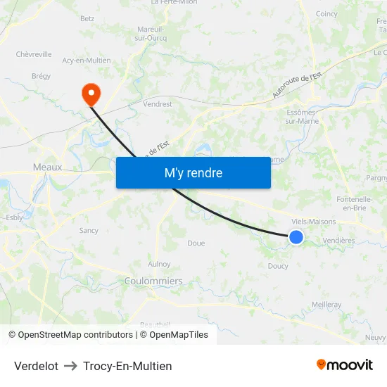 Verdelot to Trocy-En-Multien map