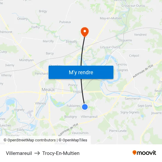 Villemareuil to Trocy-En-Multien map