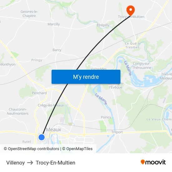 Villenoy to Trocy-En-Multien map