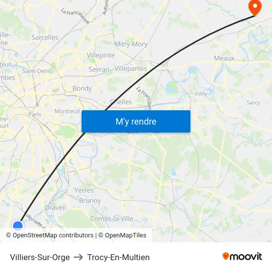 Villiers-Sur-Orge to Trocy-En-Multien map