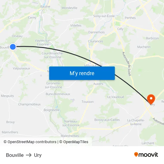 Bouville to Ury map