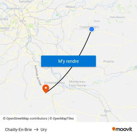 Chailly-En-Brie to Ury map