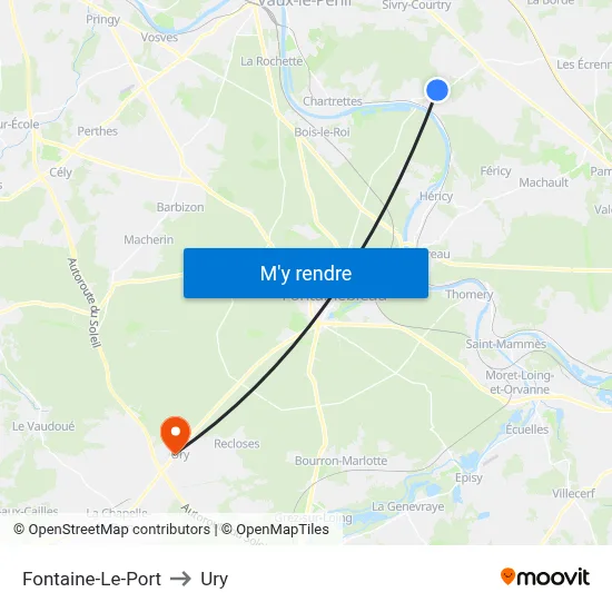 Fontaine-Le-Port to Ury map