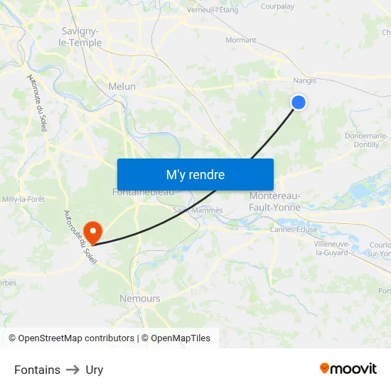 Fontains to Ury map