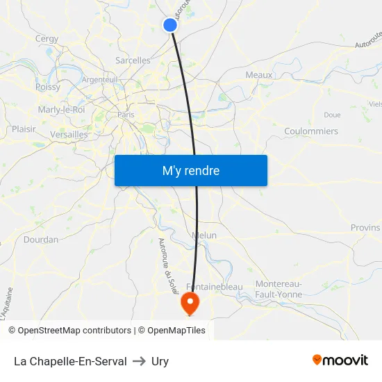 La Chapelle-En-Serval to Ury map