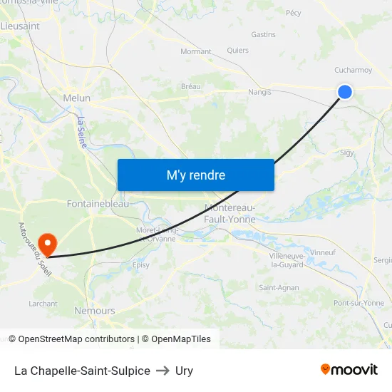 La Chapelle-Saint-Sulpice to Ury map