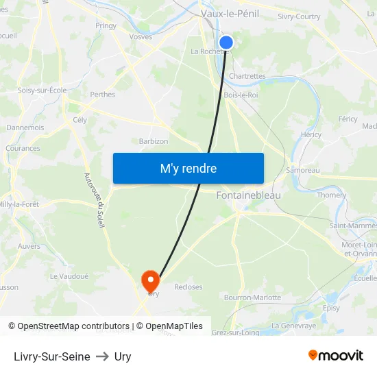 Livry-Sur-Seine to Ury map