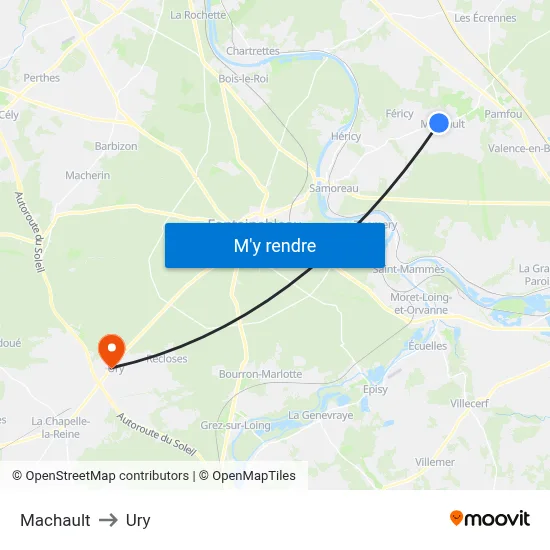 Machault to Ury map