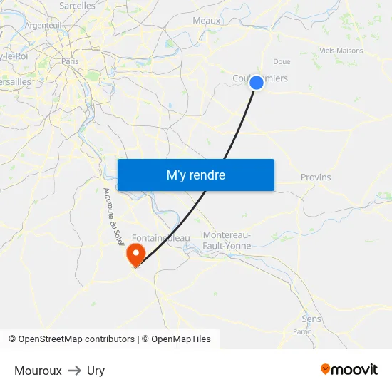 Mouroux to Ury map