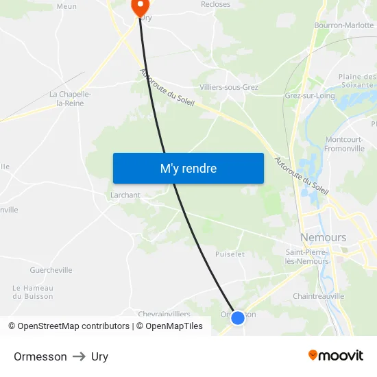 Ormesson to Ury map