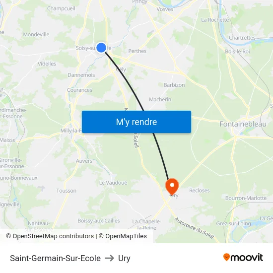 Saint-Germain-Sur-Ecole to Ury map