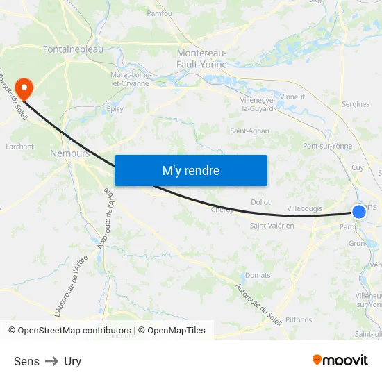 Sens to Ury map