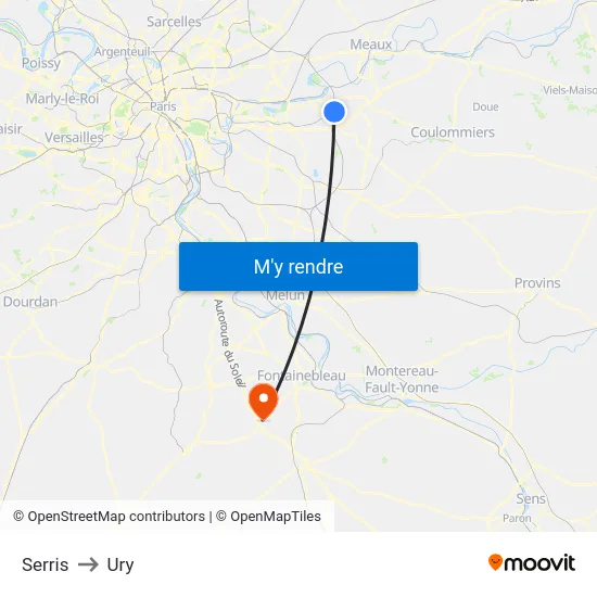 Serris to Ury map