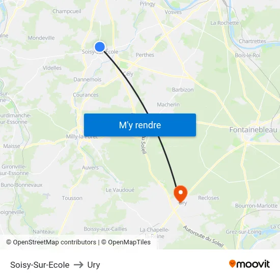 Soisy-Sur-Ecole to Ury map