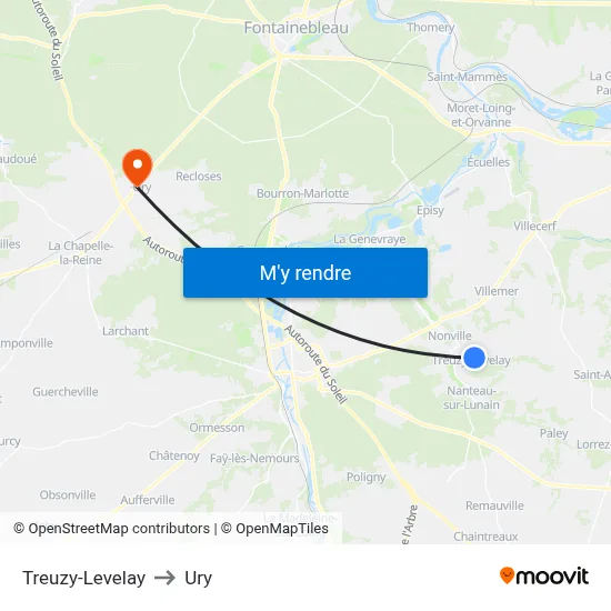 Treuzy-Levelay to Ury map