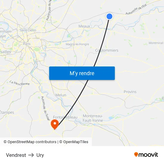 Vendrest to Ury map