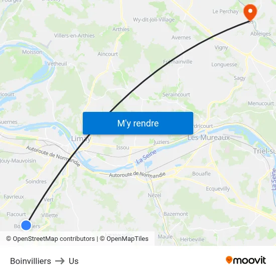 Boinvilliers to Us map