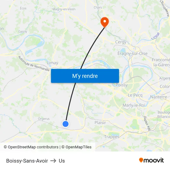 Boissy-Sans-Avoir to Us map