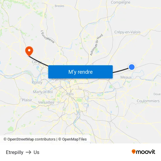 Etrepilly to Us map