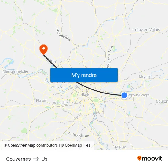 Gouvernes to Us map
