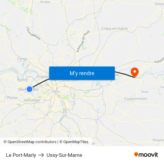 Le Port-Marly to Ussy-Sur-Marne map