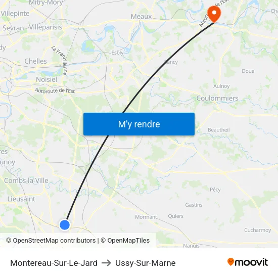 Montereau-Sur-Le-Jard to Ussy-Sur-Marne map
