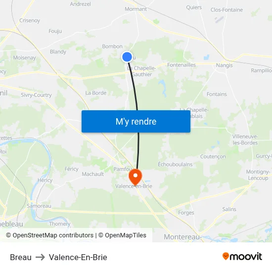 Breau to Valence-En-Brie map