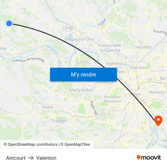 Aincourt to Valenton map