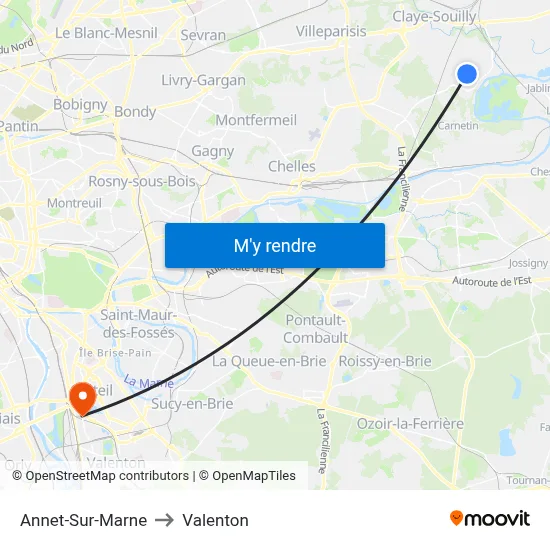 Annet-Sur-Marne to Valenton map