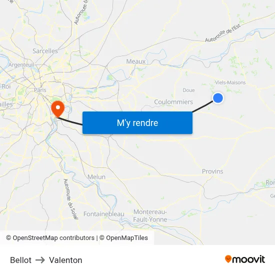 Bellot to Valenton map