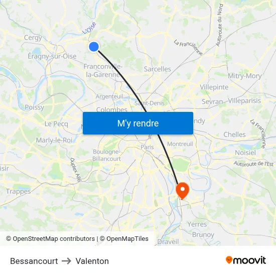 Bessancourt to Valenton map