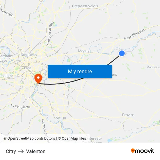 Citry to Valenton map