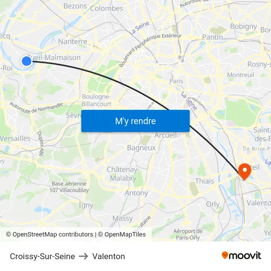 Croissy-Sur-Seine to Valenton map
