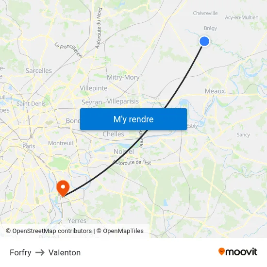 Forfry to Valenton map