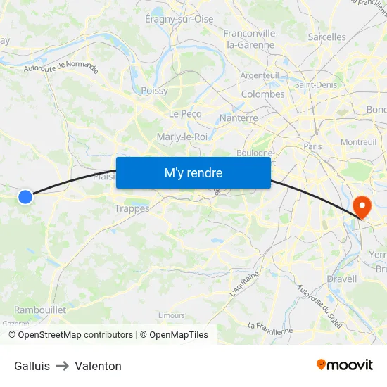 Galluis to Valenton map