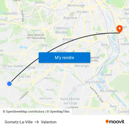 Gometz-La-Ville to Valenton map